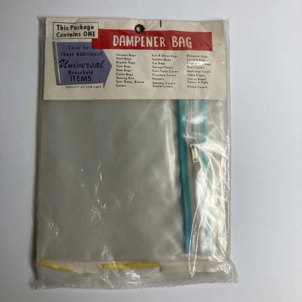Universal Producing Co Dampener Bag Unisex M Clear Vintage 1963 Zipper 18x36